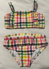 Mini Boden Plaid Swimsuit Bikini EUC Size 3/4