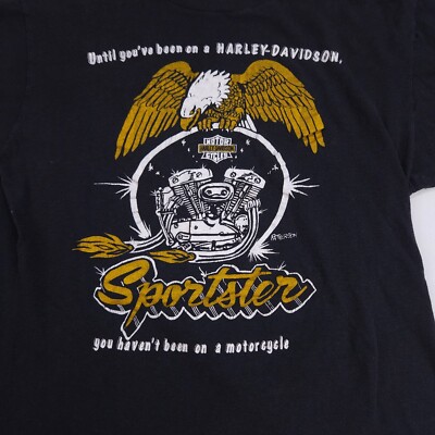 VINTAGE HARLEY DAVIDSON SPORTSTER SHOVEL 70s Patterson TEE SHIRT M