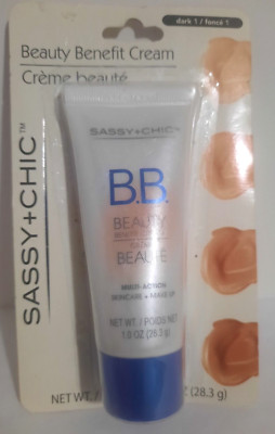 SASSY + CHIC B.B. Beauty Benefit Cream Multi-Action Skin Care Dark 1 Sealed