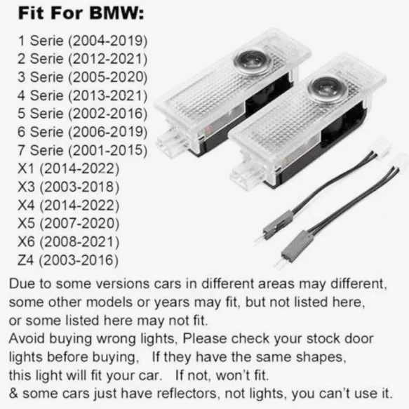 4X Car Door Welcome Light Fits For E60 E63 E90 E92 X1 50th Anniversary - Image 2 of 4
