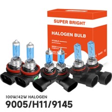 For Toyota Tundra 2007-2013 Combo Halogen 4200K Headlight Hi/Lo Fog Light Bulbs