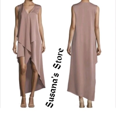 NWT BCBG MAXAZRIA SIZE XXS TARA CASCADE RUFFLE ASYMMETRIC DRESS MSRP $198