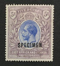 MOMEN: EAST AFRICA SG #74s SPECIMEN SCRIPT CA MINT OG H LOT #191839-426