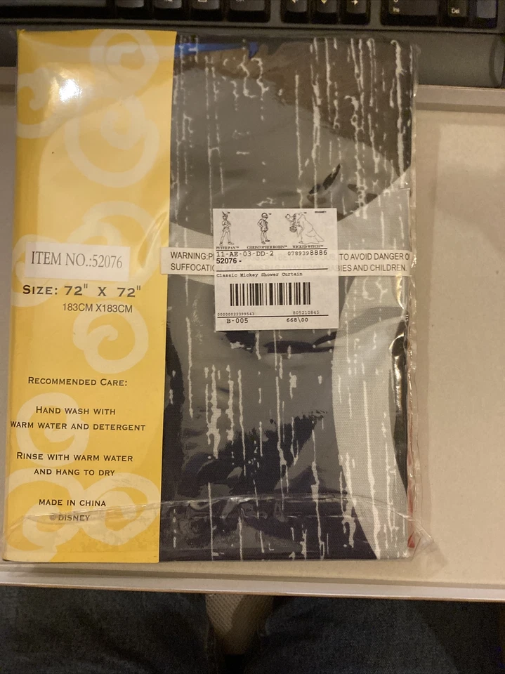 Cortina de ducha Disney Mickey Mouse EN CASA. "Nuevo 72x72"" NUEVO stock antiguo" Foto 2 de 3