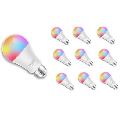10 Pack Smart Light Bulb, RGB Color Changing CCT LED Bulbs, Works with Alexa,