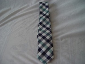 Bedford and Broome Navy Green and White Necktie New