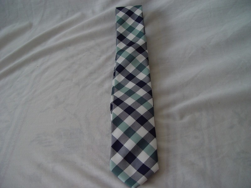 Bedford and Broome Navy Green and White Necktie New
