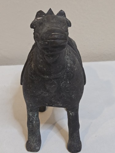 Vintage Heavy Cast Iron Chinese Horse Sculpture Figurine RARE Piece 7.5" Tall - Picture 2 of 15