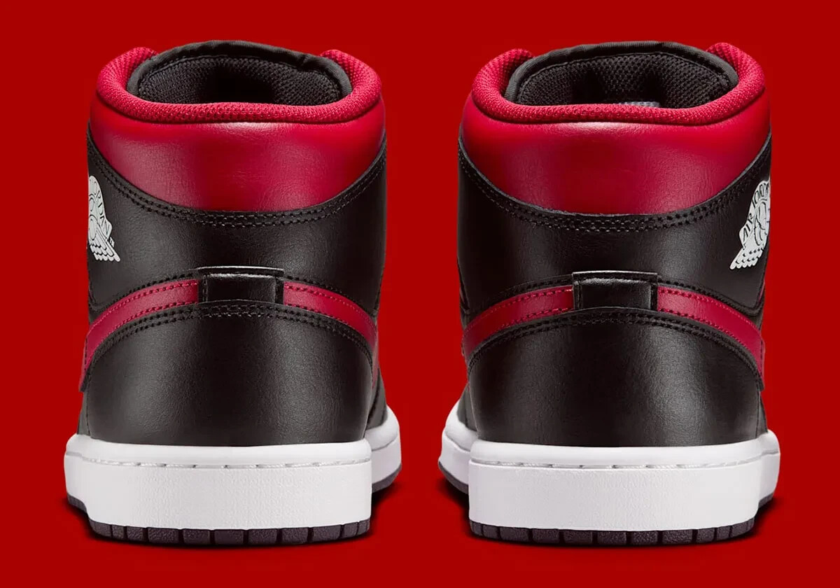Nike Air Jordan 1 Mid Shoes Black Varsity Red White DQ8426