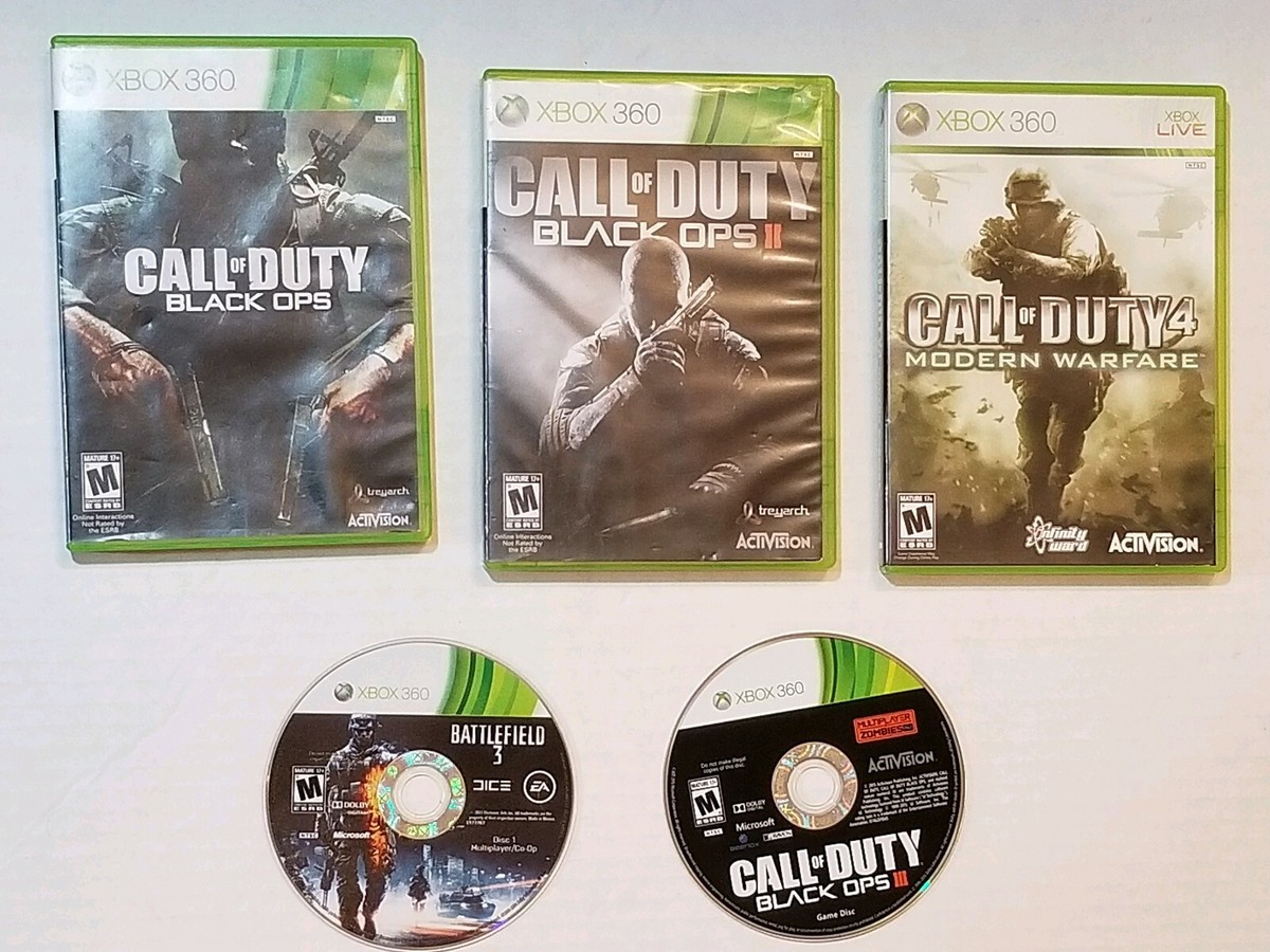 Lot of XBOX 360 game Call of Duty BLK OPS 1,2,3 COD Mod