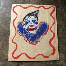 Walenta Ringling Circus Clown Hand Painted Scary Creepy Card w/Note Vintage Walenta Ringling Circus Clown Hand Painted Scary Creepy Card w/Note Vintage