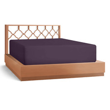 21 Extra Deep Pocket Ultra Soft Fitted Sheet with Corner Straps, Queen-Eggplant