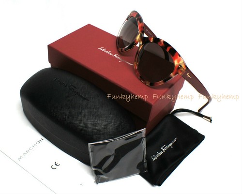 Salvatore Ferragamo SF675S Red Tortoise/Gray Gradient Cat Eye Sunglasses - Picture 3 of 5