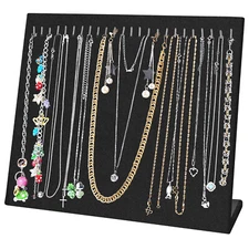 Velvet Boutique Necklace Stands Boards, Jewelry Storage Holder Tray for Chain