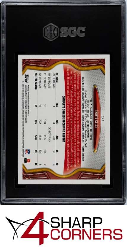 2013 TOPPS #31 TRAVIS KELCE RC SGC 10 view 2