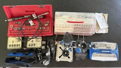 Large Dremel Tool Set Lot.  400 XRP, 395 Multi, Minimite, Press, Plunge, 225 Etc
