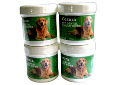 4 Tubs Cozura DOG CAT Dental Finger Wipes 240 pc EXP:Sept 15 2027 Acid Free
