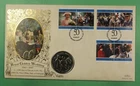 DR WHO 1997 FALKLAND ISLANDS FDC QEII WEDDING ANIV COIN MEDALLIC CACHET LR61732