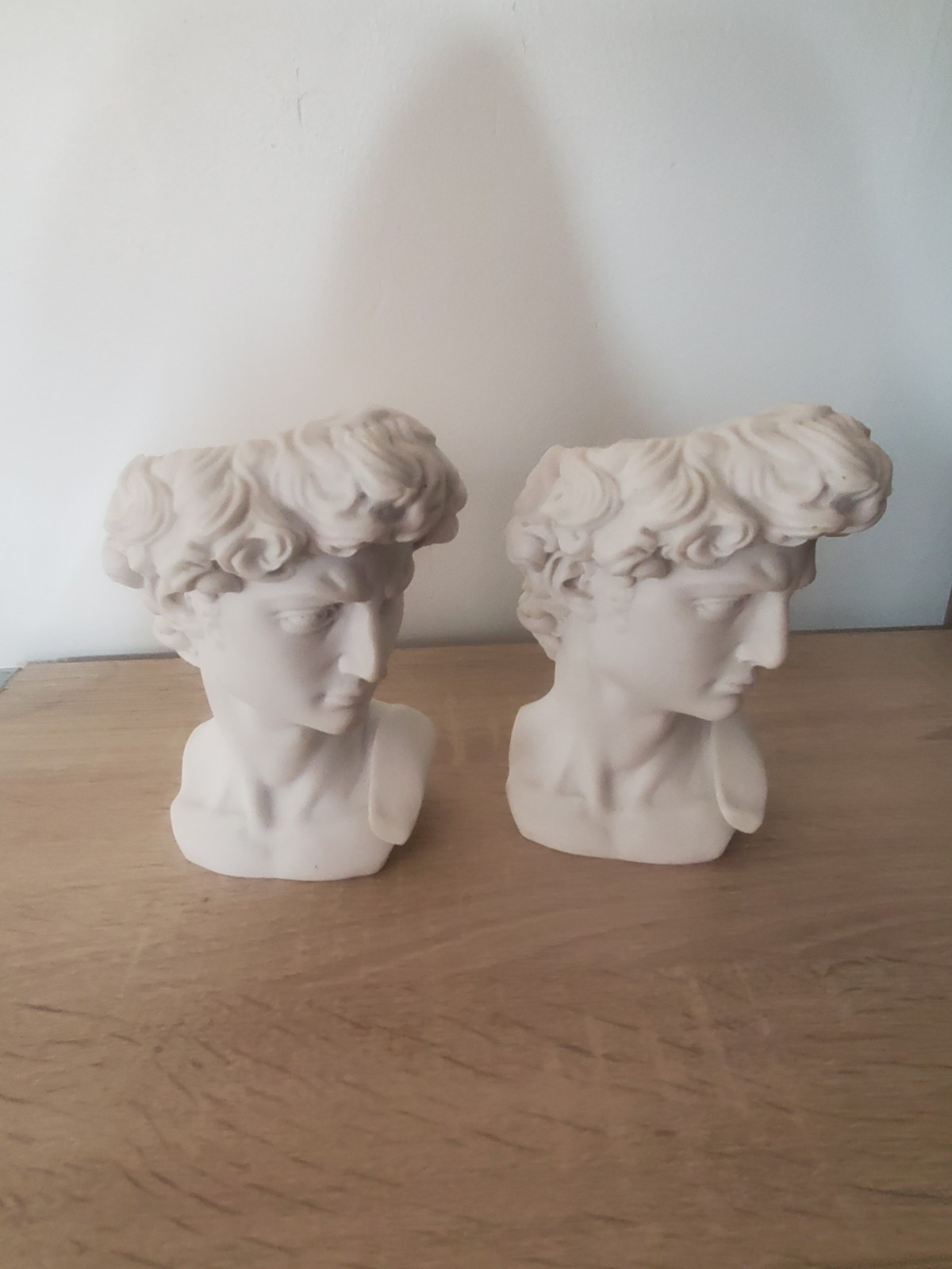 2 Greek David Statue Head Planter. Head Vase Planter for Garden and Home