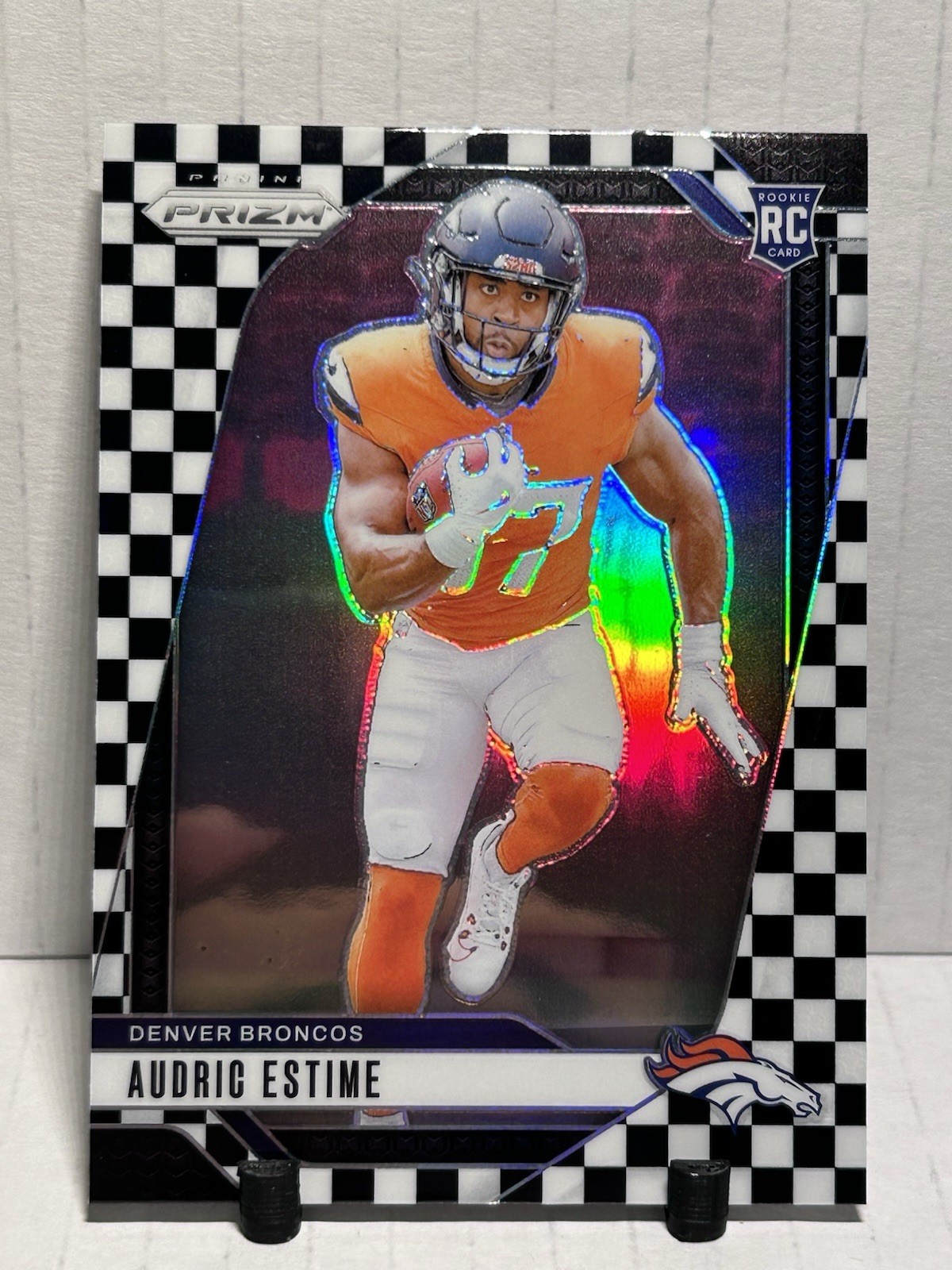 2024 Panini Prizm - Rookies Audric Estime #306 Black & White Checker Prizm (RC)