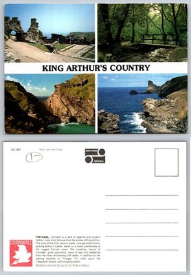 Tintagel Cornwall King Arthur's Country Castle Ruins John Hinde Postcard