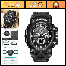 Men's Waterproof Military Sports Watch - Outdoor Tactical LED Alarm Stopwatch, D