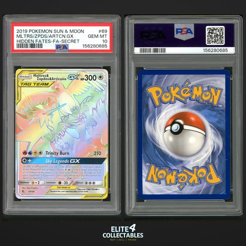 Moltres & Zapdos & Articuno Tag Team GX 69/68  - PSA 10 (Hidden Fates)