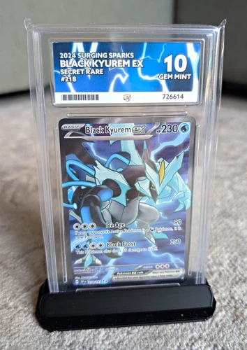 Pokémon TCG Black Kyurem ex Secret Rare Holo 218/191 Sv08 ACE 10 Perfect Subs