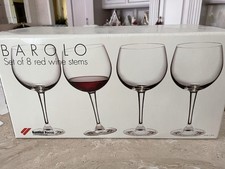 Barolo set di 8 bicchieri da vino rosso a forma di palloncino nuovi con scatola 16 oz 7 3/4@