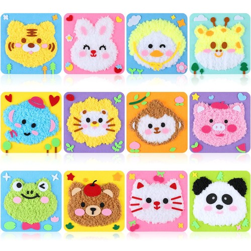 4pcs DIY Embroidery Doll Set,Kids Sewing Kit,Cartoon Animal