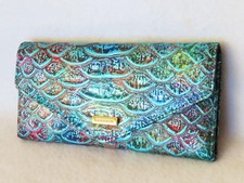 BRAHMIN Dramatic FRISKY MONTEGO METALLIC MERMAID Jewel Tones VERONICA WALLET NWT