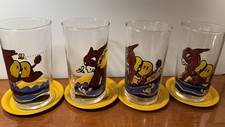 Folgers Donkey Sunshine The Burro 8 Pc Set: 4 Glasses And 4 Coasters