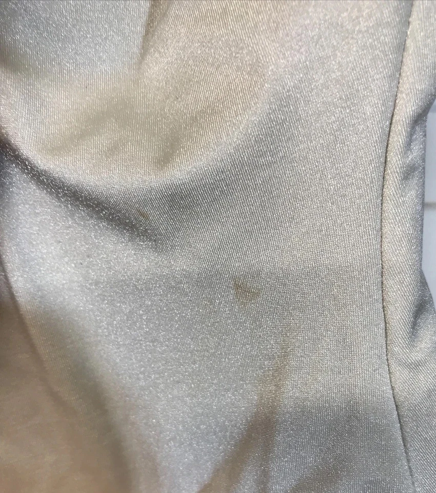 Beauty Vintage 60s 70s Sea Queen White Low Back Bathing Suit W/cutouts Size 14 — 第 3/4 张图片