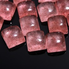 Cabochon quadrato quarzo fragola rosa naturale da 6 mm a 20 mm pietra preziosa sfusa