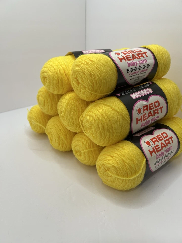 9 Hilos de calcetín e suéter Wintuk corazón rojo de colección 2 oz 3 capas 225 madejas amarillo narciso 9 Foto 2 de 4