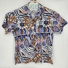 Vintage Hilo Hattie Shirt Mens Extra Large Button Up Honolulu Hawaiian Floral
