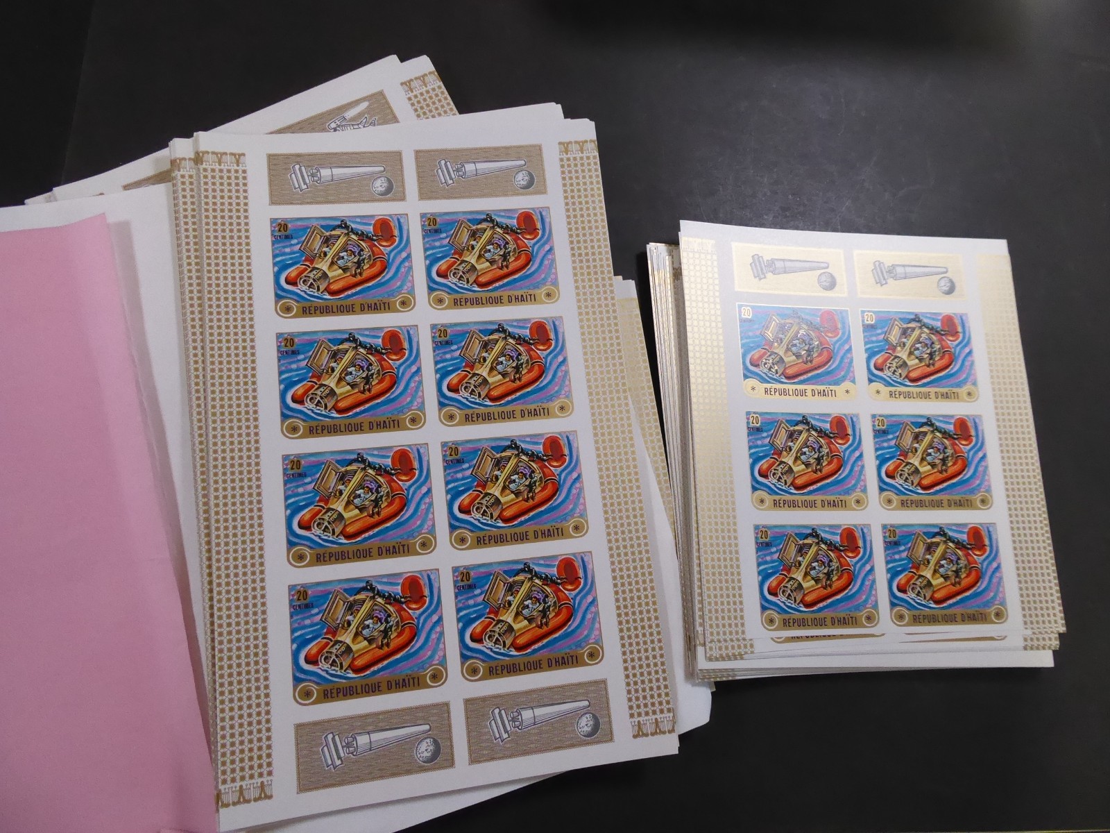 HAITI, imperforated  Cinderella space stamps, the "SIEGER" archive, GIGANTIC!
