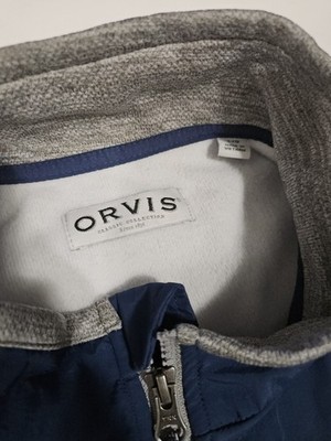 Veste Polaire Homme Orvis Taille M - Bleu Gris - Fermeture Éclair Intégrale - Occasion Bon État
