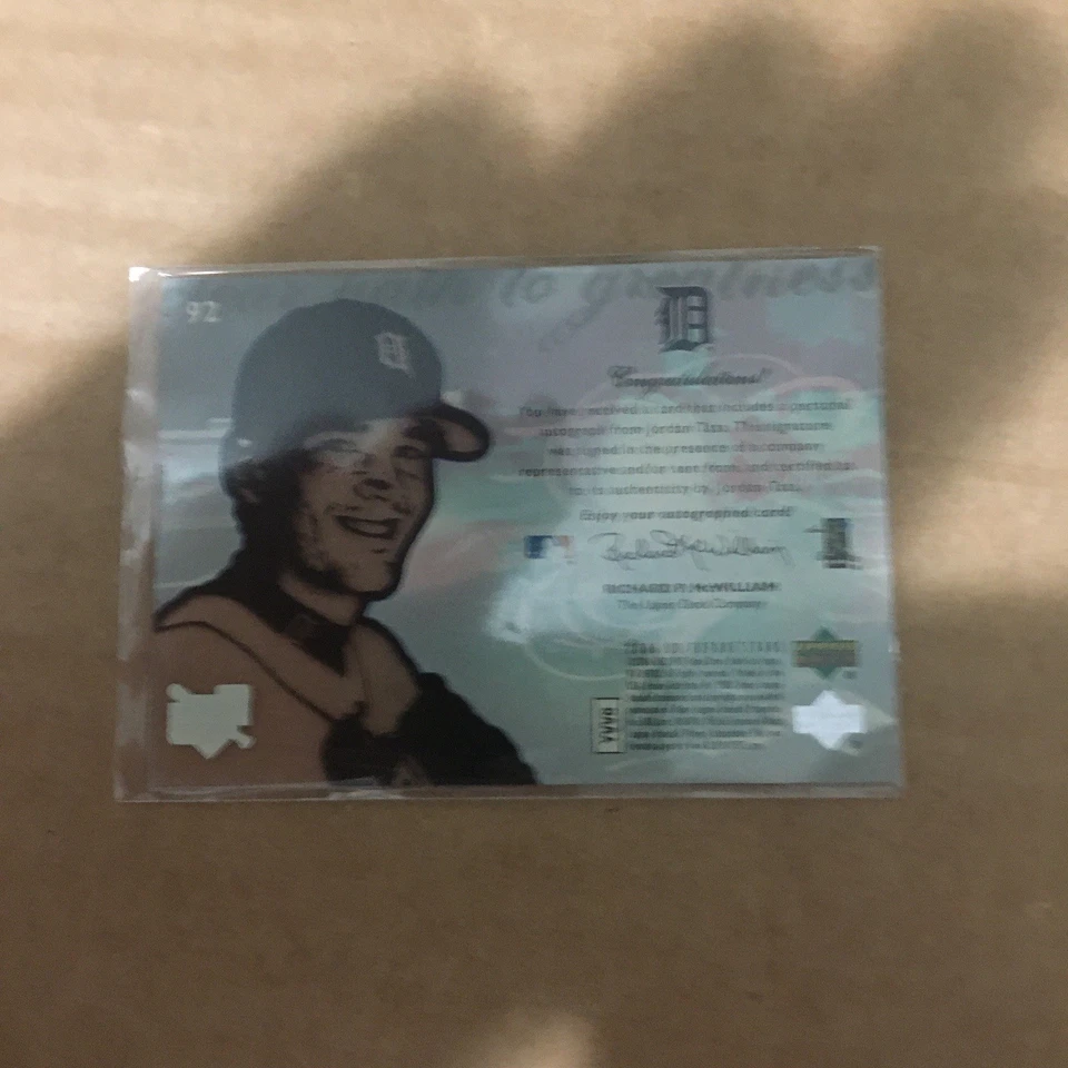 2006 Upper Deck Future Stars Jordan Tata Path to Greatness Rookie Auto - TIGERS - Image 2 of 2