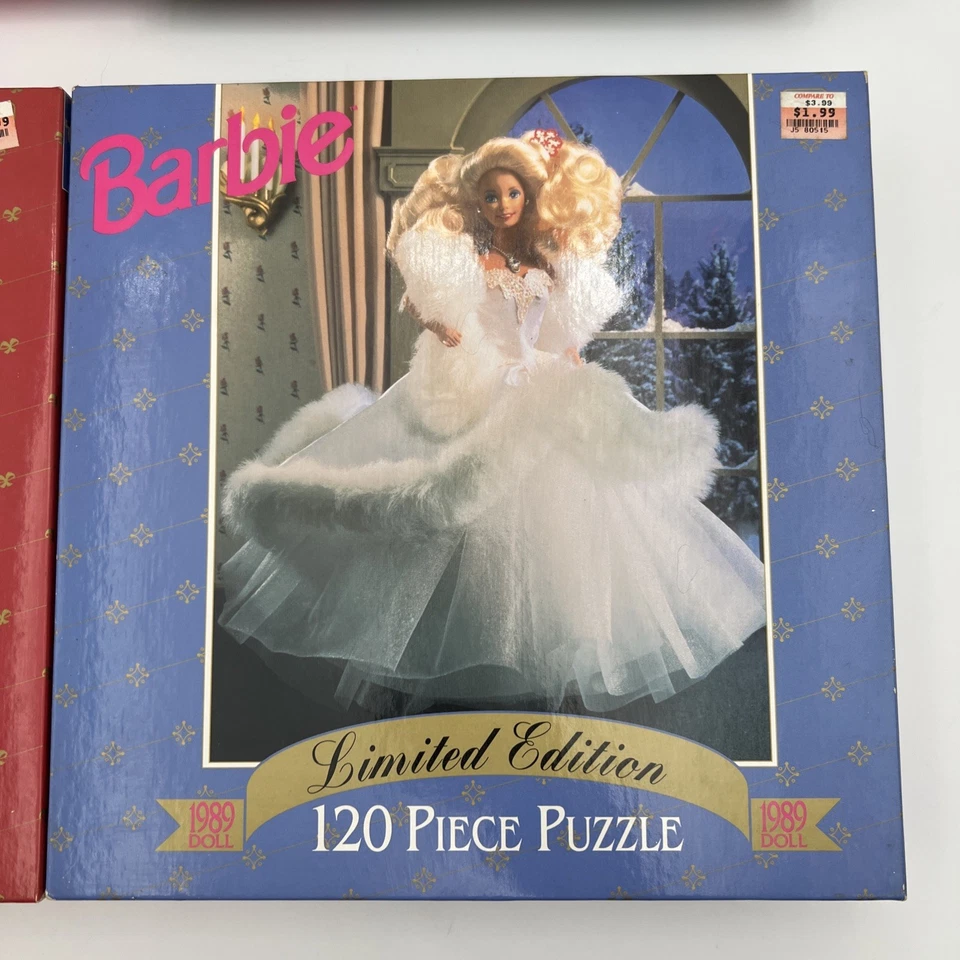 Barbie Doll Puzzle Lot of 4 (1988/1989/1990/1991) Limited Edition (NIB/NEW) - Image 3 of 4