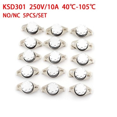 5× Thermoschalter Schließer/Öffner 40°C-105°C 250V Thermostat Temperature Switch