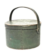 EXCEPTIONAL Early 19th C. Pantry Box w/ Handle. Untouched ORIGINAL Paint!!! AAFA