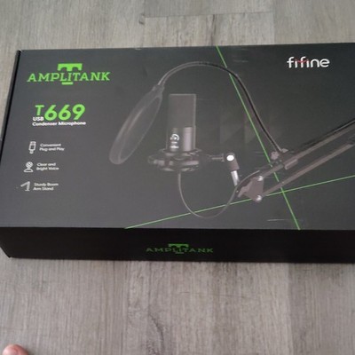 FIFINE AmpliTank T669 USB Wired Condenser Microphone Kit Plug & Play Black