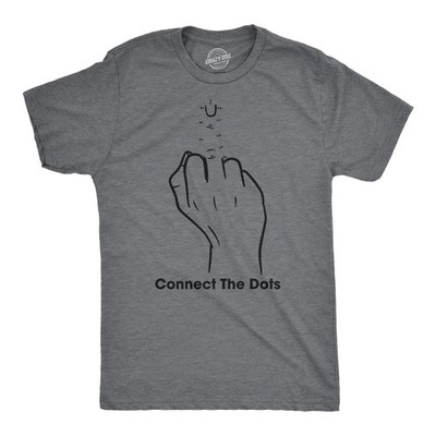 Mens Funny T Shirts Connect The Dots Sarcastic Middle Finger Graphic Novelty Tee