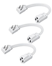 DEWENWILS 1FT Flat Plug Extension Cord 3-Pack, Space Saving, 14/3 SPT-3, 15A