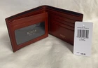 Bosca Old Leather Bifold Wallet with Card/I.D. Flap Cognac 97-32 MSRP $149. NWT