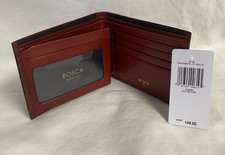 Bosca Old Leather Bifold Wallet with Card/I.D. Flap Cognac 97-32 MSRP 149. NWT