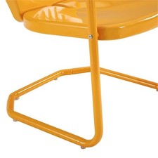 Home Square Griffith 4 Piece Metal Patio Chair Set in Tangerine