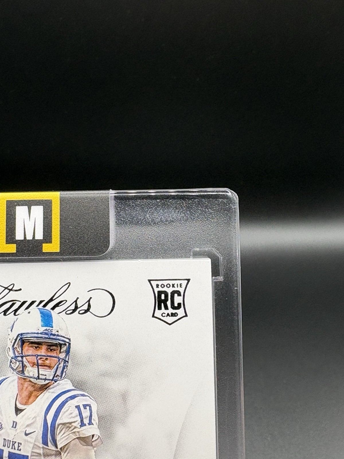 Panini 2019 Flawless Collegiate RC Patch Auto Black 1/1 Daniel Jones Duke #161 view 5