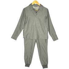 Figs Technical Collection Womens Scrub Set Gray Long Sleeve Top Jogger Pants S